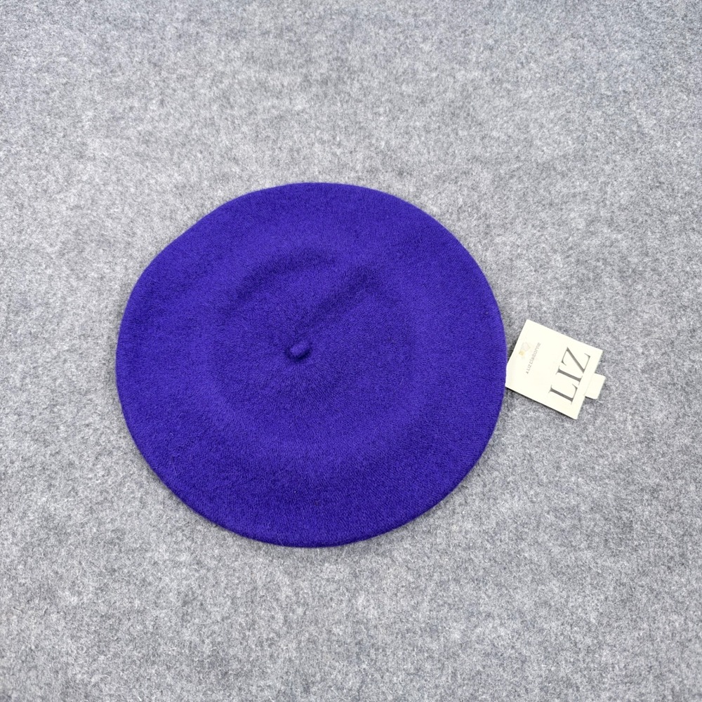 Liz Claiborne Purple 100% Wool Beret Hat NWT Made in Czech Republic F97 FA741452